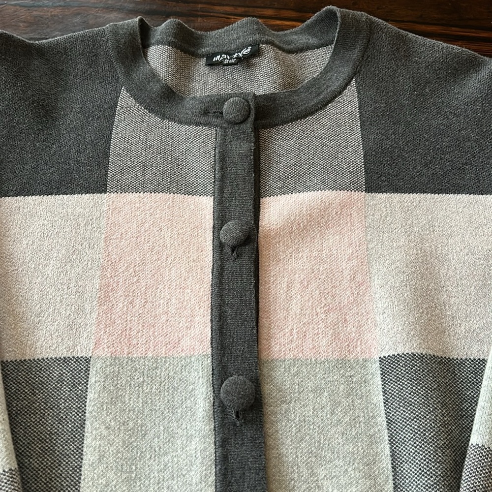 Cotton pink and grey cardigan XL-XXL